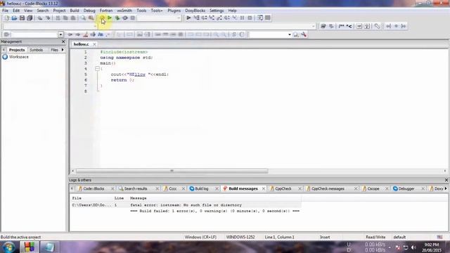 Fatal Error iostream No such file or directory [Solved] смотреть онлайн