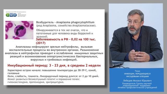 Лекция от экспертов CMD №1: Инфекции, передающиеся иксодовыми клещами смотреть онлайн