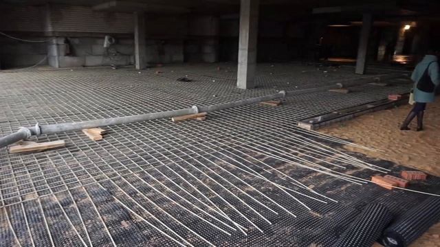 Бетонная стяжка пола — армирование, заливка смотреть онлайн