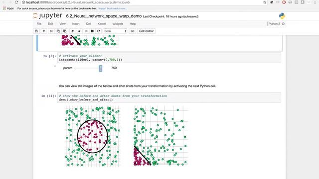 Jupyter notebook walkthroughs - neural net space warping смотреть онлайн