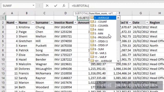 Subtotal Function // Excel Training: Lesson 20 смотреть онлайн