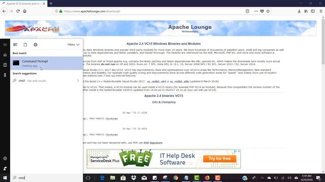 Install Apache 2.4 Server on Windows 10 смотреть онлайн