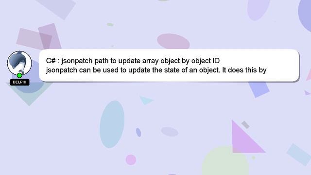 C# : jsonpatch path to update array object by object ID смотреть онлайн