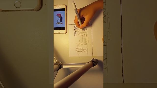 ПЕРЕРИСОВЫВАЮ КАРТИНКИ ИЗ PINTEREST #1. Рисую осеннюю улицу. смотреть онлайн
