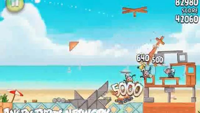 Angry Birds Rio 6-1 Beach Volley 3 stars | Angry Bird Network смотреть онлайн