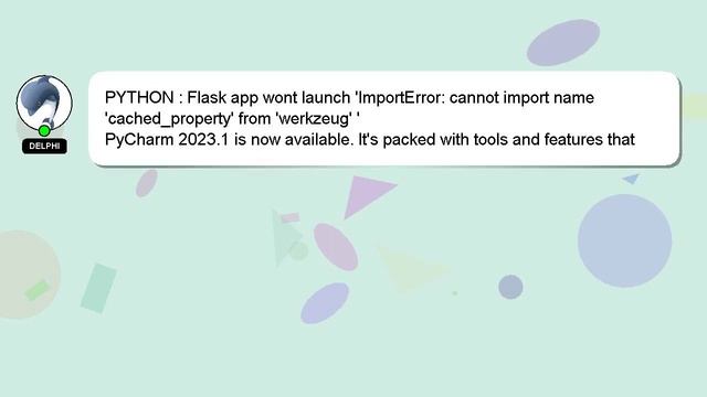 PYTHON : Flask app wont launch 'ImportError: cannot import name 'cached_property' from 'werkzeug' ' смотреть онлайн