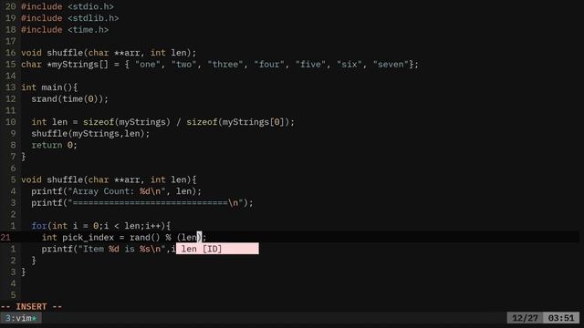 06 C Programming Shuffle Arrays Tutorial GCC смотреть онлайн