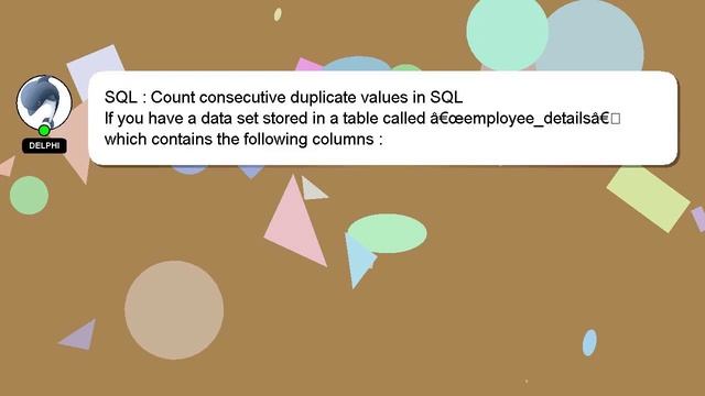 SQL : Count consecutive duplicate values in SQL смотреть онлайн