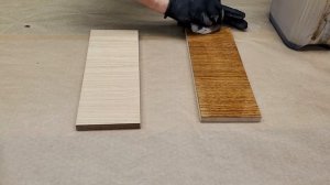 Нанесение морилки на шпон, подготовка шпона, шлифование часть 1