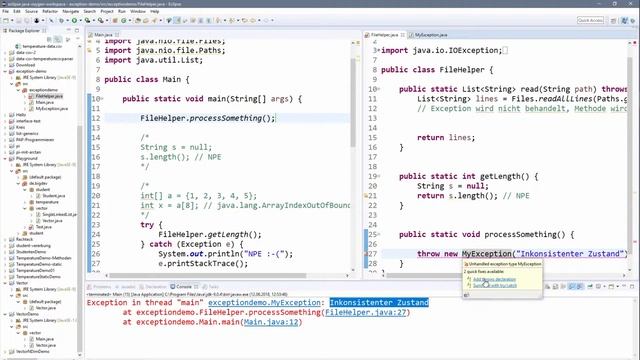 ? JAVA | Exceptions 08 - Eigene Exceptions смотреть онлайн