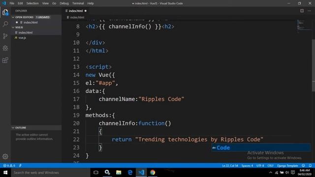 VueJS 2 Series including Router & Vuex || Data & Methods || Part-3 смотреть онлайн