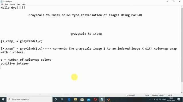 How to Convert Grayscale to Index color type image Using MATLAB смотреть онлайн