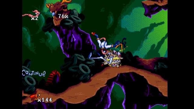 Earthworm Jim (Червяк Джим) Прохождение #1 ➤ Мусорный город