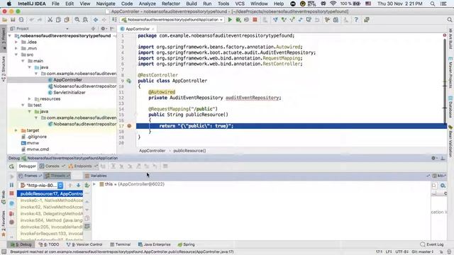No beans of 'AuditEventRepository' type found смотреть онлайн