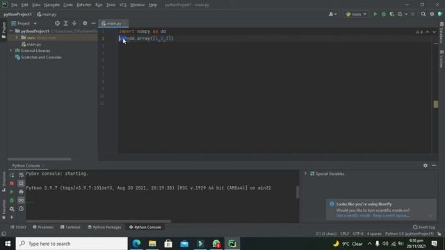 how to find the datatype of the elements of numpy arrays in pycharm/python смотреть онлайн