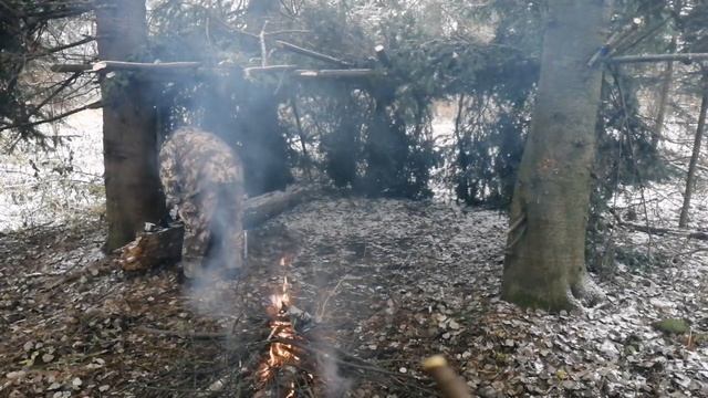 Охотничьи истории, доделал укрытие для полатки охочусь на Рябчика.