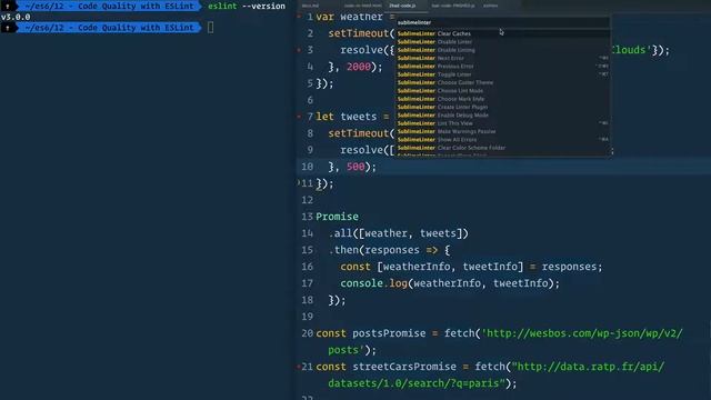 [ES6] - Code Quality with ESLint - ESLint inside Atom and Sublime Text смотреть онлайн
