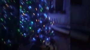 повесила гирлянду 30 метров на двух метровою  ёлку.