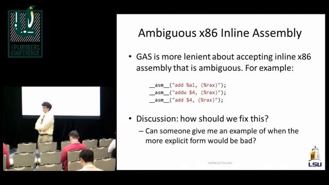 Using the Clang Integrated Assembler to compile the Linux Kernel - B. Adelstein-Lelbach, LSU смотреть онлайн
