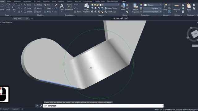 Autocad 3d, Wing Nut modeling in autocad (ⓐⓤⓣⓞⓒⓐⓓⓒⓜⓓ) ✅ смотреть онлайн