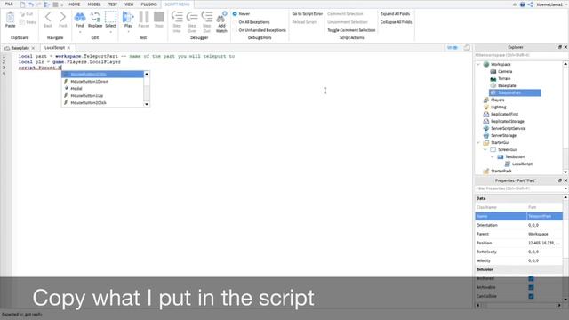Click To Teleport GUI | Roblox Studio смотреть онлайн