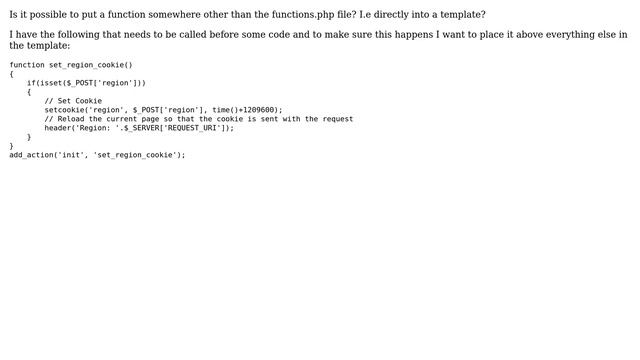 Wordpress: Is it possible to put a function somewhere other than the functions.php file? смотреть онлайн