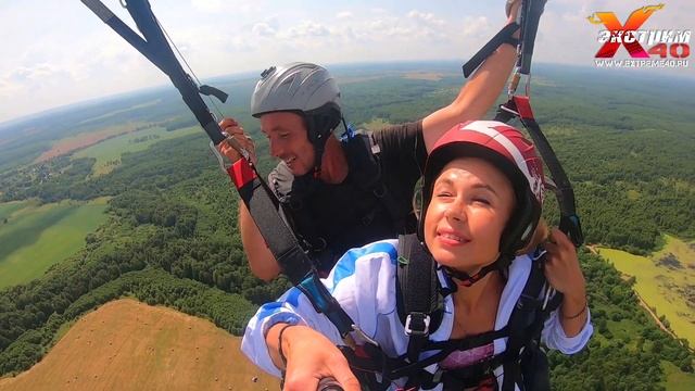 Полеты на параплане с инструктором в Калужской области! Летает - Моисеева Анастасия! смотреть онлайн