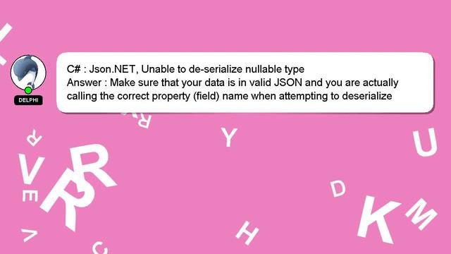 C# : Json.NET, Unable to de-serialize nullable type смотреть онлайн
