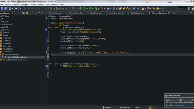 9. JComboBox Java Swing Tutorial without voice смотреть онлайн