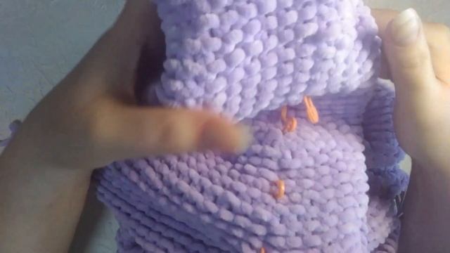 Вяжем домашний банный халат спицами из плюшевой пряжи МК Часть 2 смотреть онлайн