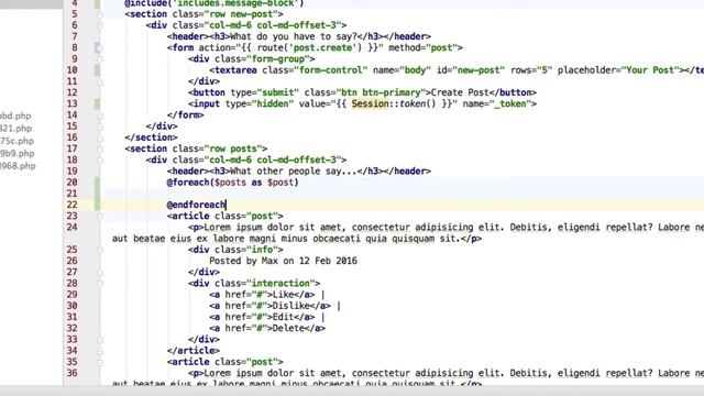 Laravel 5.2 PHP Build a social network - Outputting Posts смотреть онлайн