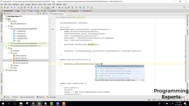 Display specific data from Firebase (AddValueEventListener) Android Studio part 7 смотреть онлайн