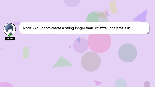NodeJS : Cannot create a string longer than 0x1fffffe8 characters in JSON.parse? смотреть онлайн