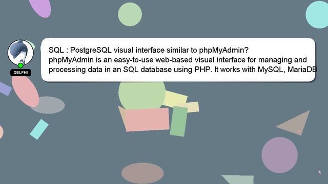 SQL : PostgreSQL visual interface similar to phpMyAdmin? смотреть онлайн
