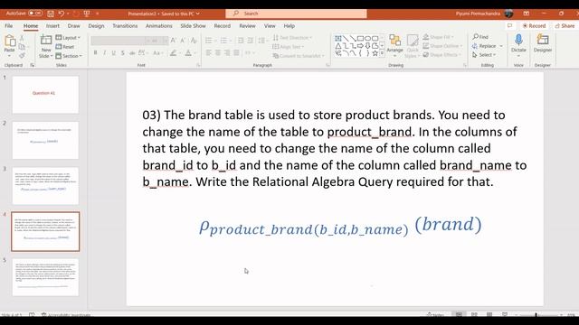 Explain how to create a Relational Algebra Query using Rename Operation related to a given need. смотреть онлайн