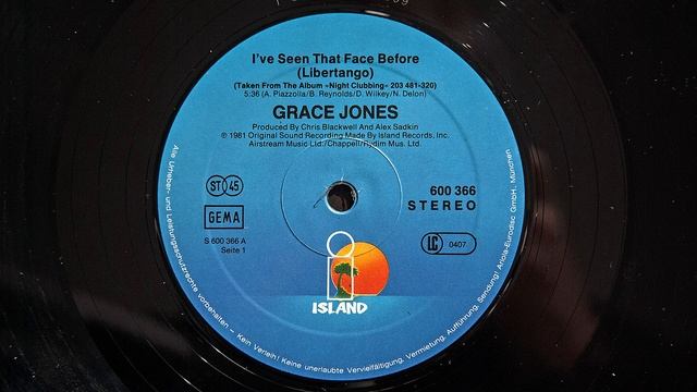 GRACE JONES - I've seen that face before (Libertango) Vinyl 12" 1981 смотреть онлайн