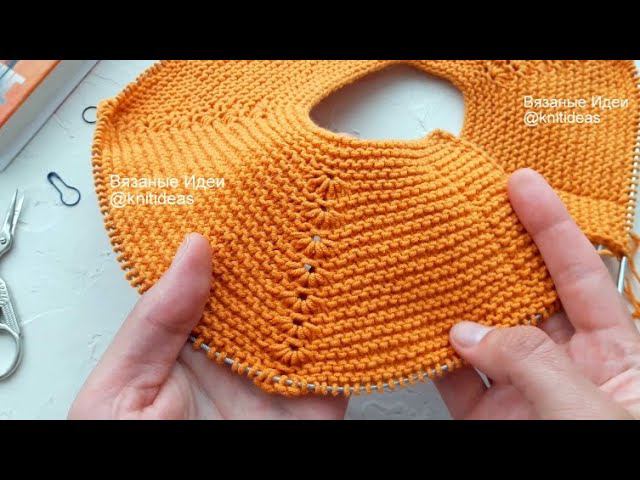 Красивая линия реглана! Идеально для платочной вязки! смотреть онлайн