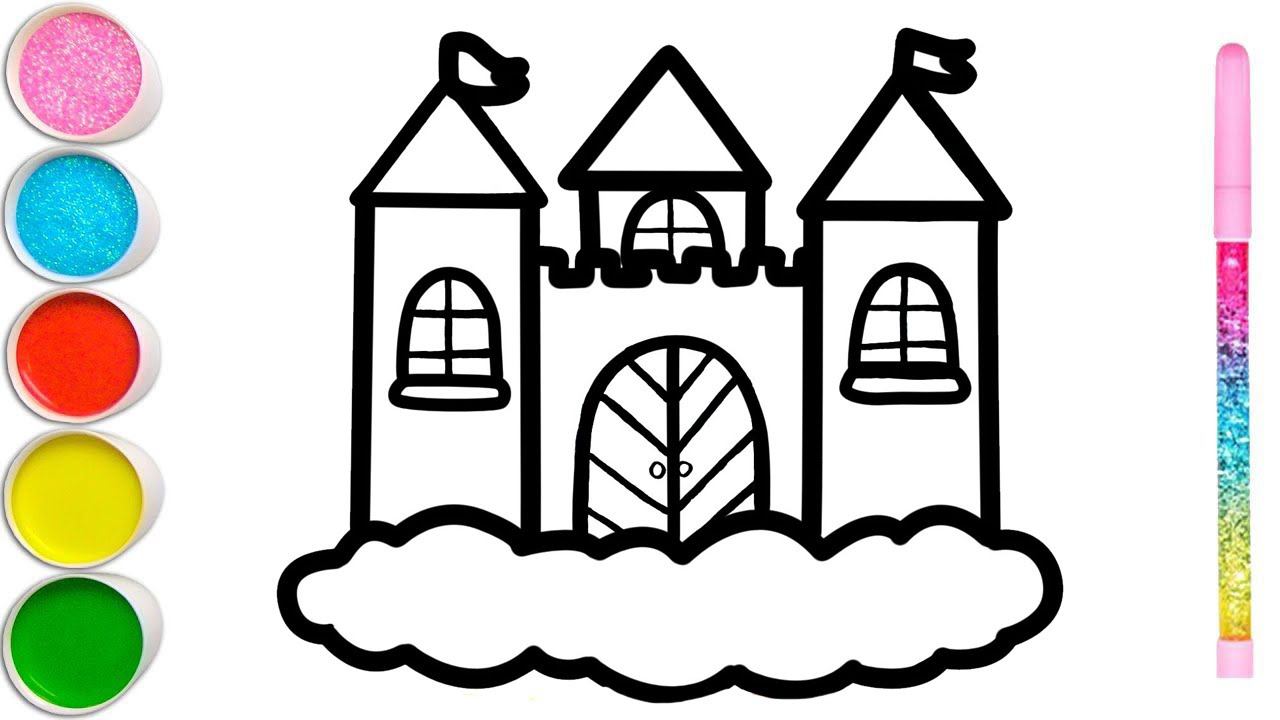 How to draw a princess, a princess castle, a comb and scissors for children смотреть онлайн