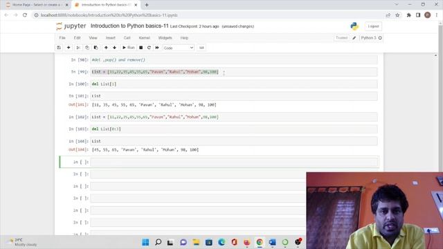 del , pop(), remove() in lists in python | How to pop(), remove() | python playlist - 16 смотреть онлайн