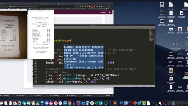 receipt scanner using python and opencv смотреть онлайн