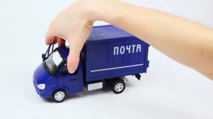 Обзор: Машинка инерционная Play Smart 1:27 «ГАЗель Грузовой фургон: Почта» 21 см. 9077-D Автопарк