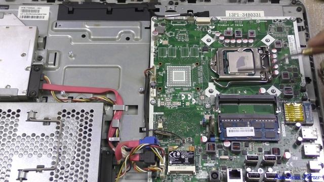 Разборка моноблока HP Pro 3520, чистка - замена термопасты. смотреть онлайн