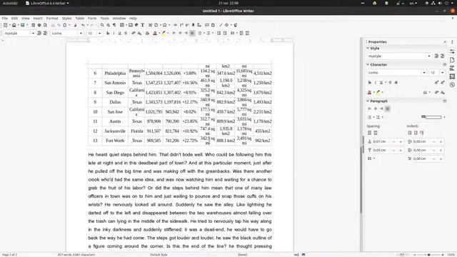How to arrange a table in a document in LibreOffice Writer смотреть онлайн