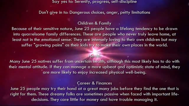 June 25 - Birthday Horoscope Personality