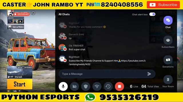 GIVEAWAY MATCH || SPONSORED & ORG BY PYTHON ESPORTS ||CASTER ?JOHN RAMBO YT смотреть онлайн