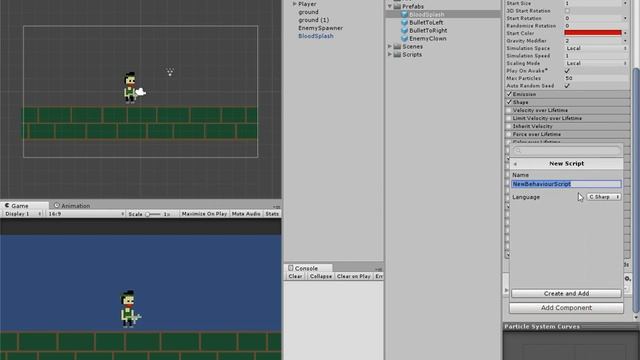 Creating a blood splash using particle system in Unity 2D game | Unity 2D tutorial смотреть онлайн
