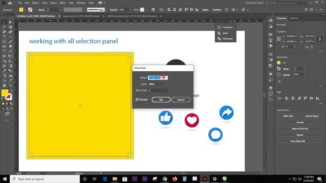 How to align using selection, object & artboard panel | Graphix Edumentor смотреть онлайн