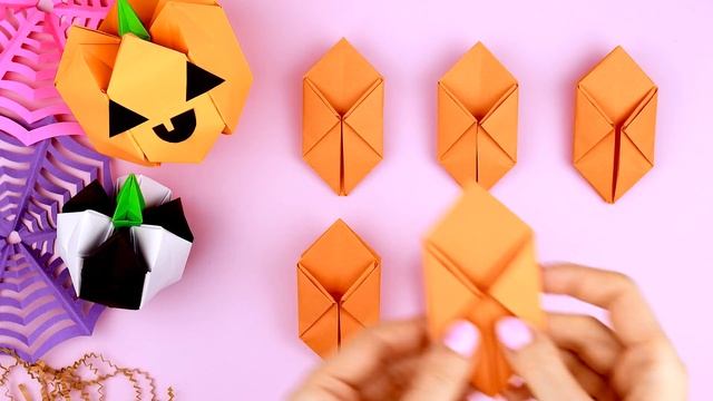 Оригами Тыква из бумаги | DIY Декор на Хэллоуин | Origami Paper Pumpkin | DIY Halloween смотреть онлайн