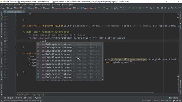 Social Media Android App user registeration tutorial #3 | instagram clone firebase смотреть онлайн