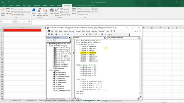 EXCEL VBA | CELL BACKGROUND COLOR | MACRO смотреть онлайн